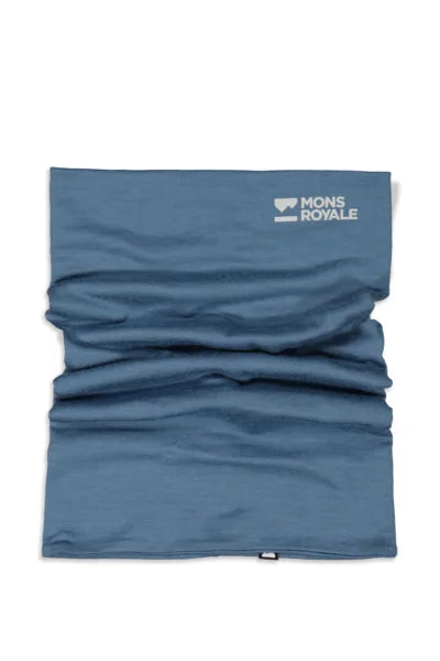 Mons Royale Double Up Merino Neckwarmer Halsedisse Dame / Herre - Blue Slate One-size