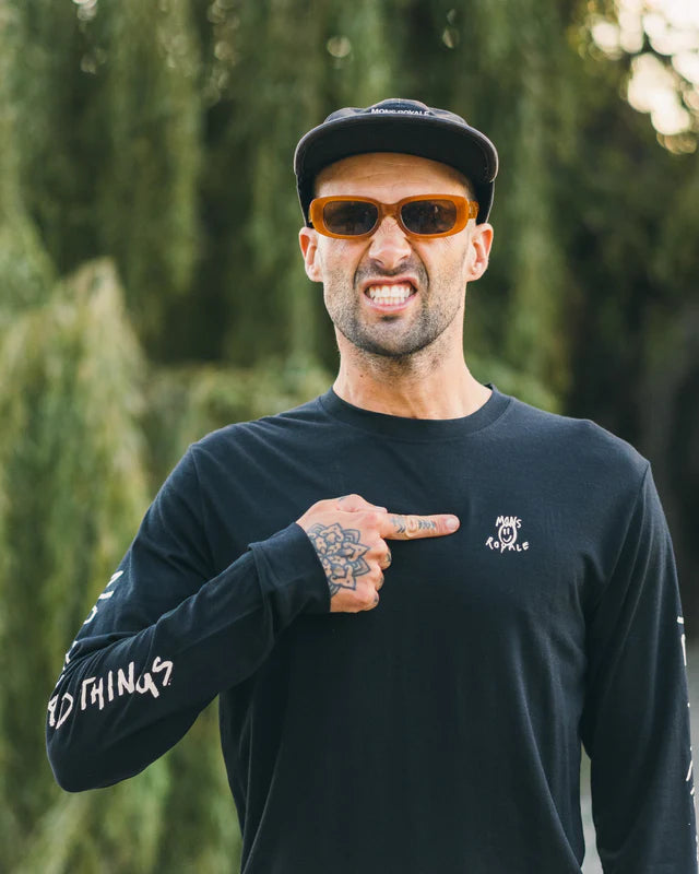 Mons Royale Icon Merino Classic Long Sleeve T-Shirt Herre - Black -