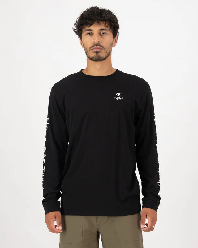 Mons Royale Icon Merino Classic Long Sleeve T-Shirt Herre - Black - Black