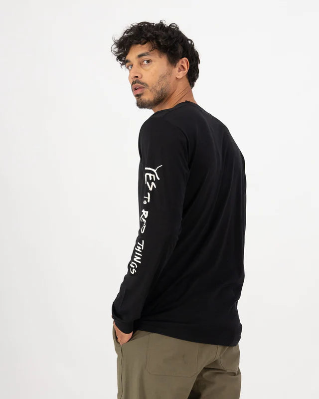 Mons Royale Icon Merino Classic Long Sleeve T-Shirt Herre - Black -