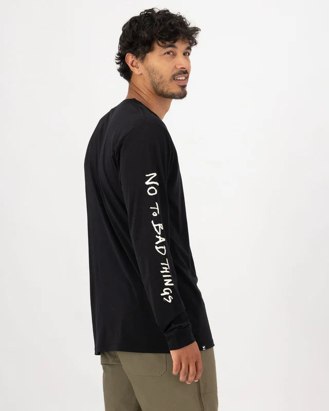 Mons Royale Icon Merino Classic Long Sleeve T-Shirt Herre - Black -