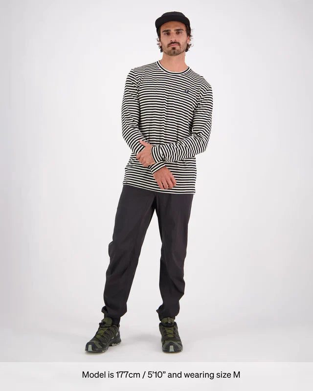Mons Royale Icon Merino Classic Long Sleeve T-Shirt Herre - Stripe -