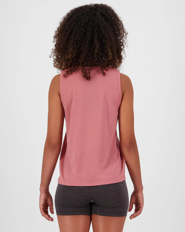 Mons Royale Icon Merino Tank Top Dame - Canyon Rose -