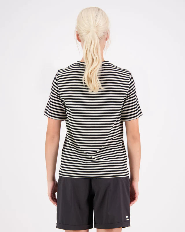 Mons Royale Icon Merino T-Shirt Dame - Stripe -