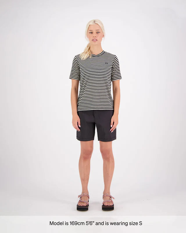 Mons Royale Icon Merino T-Shirt Dame - Stripe -