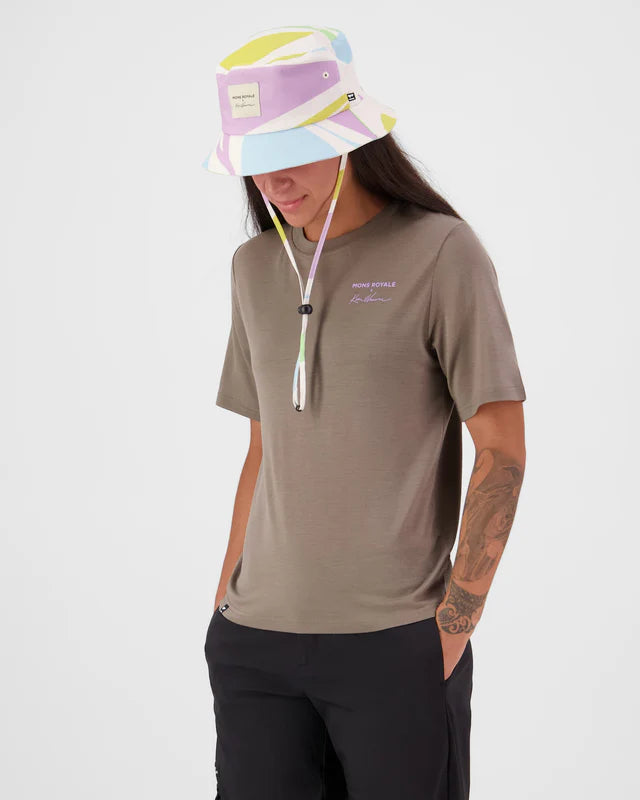 Mons Royale Icon Merino T-Shirt Dame - Walnut -