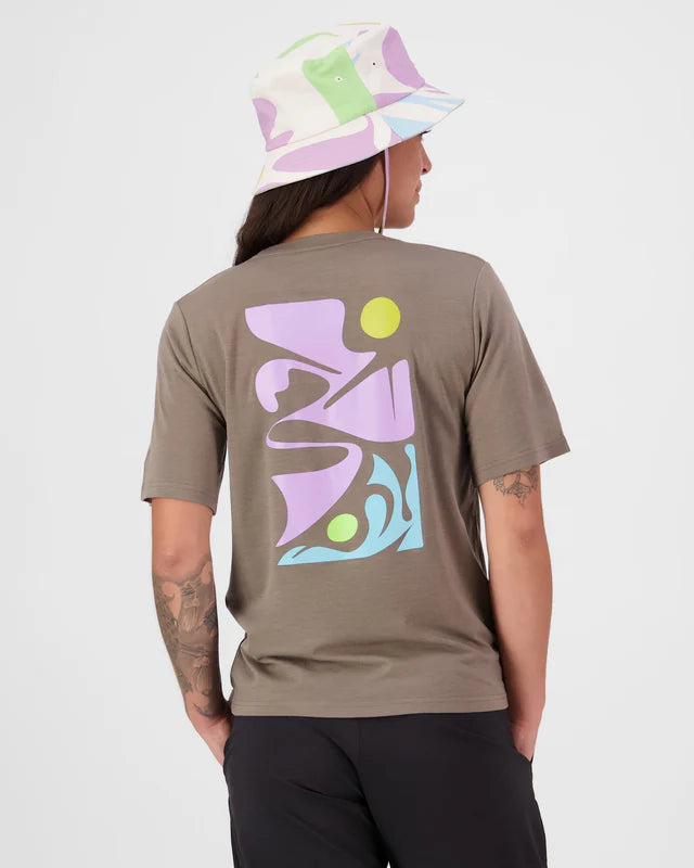 Mons Royale Icon Merino T-Shirt Dame - Walnut -