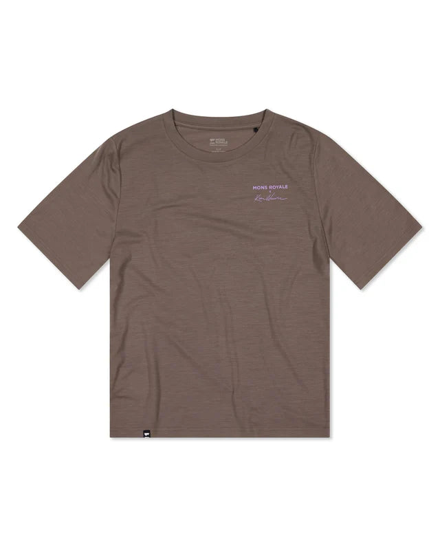 Mons Royale Icon Merino T-Shirt Dame - Walnut -