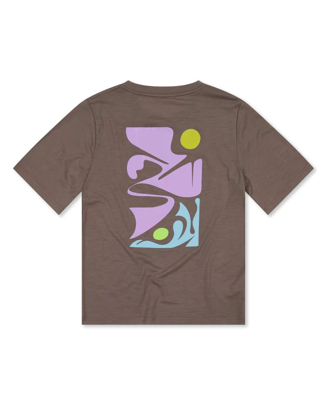 Mons Royale Icon Merino T-Shirt Dame - Walnut -