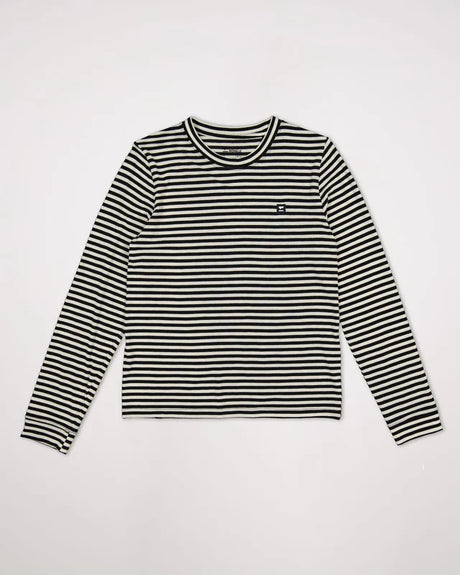 Mons Royale Icon Merino Long Sleeve T-Shirt Dame - Stripe -
