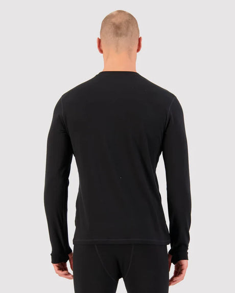 Mons Royale Cascade Merino Base Layer Long Sleeve Skiundertøj Sæt Herre - Black -
