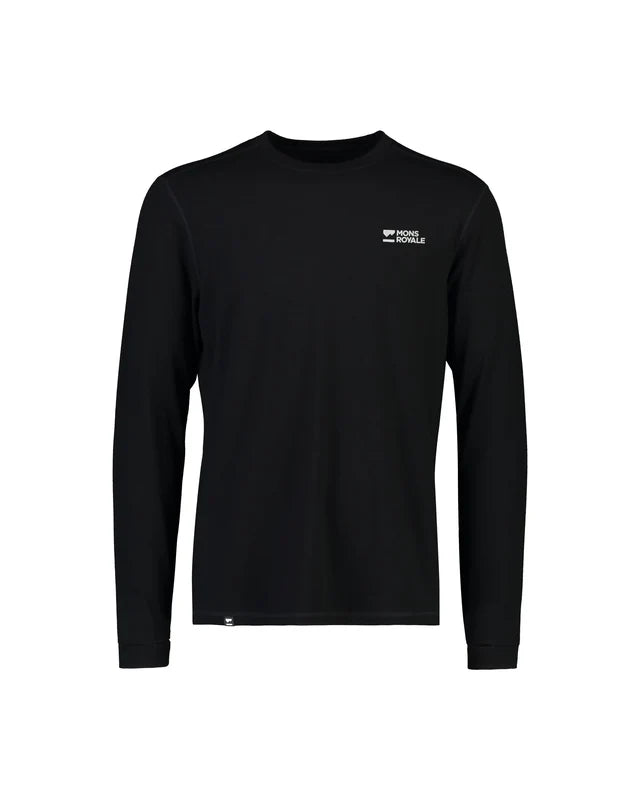 Mons Royale Cascade Merino Base Layer Long Sleeve Skiundertrøje Herre - Black -