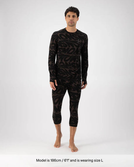 Mons Royale Cascade Merino Base Layer Long Sleeve Skiundertøj Sæt Herre - Signal Lost Cedar - XXL