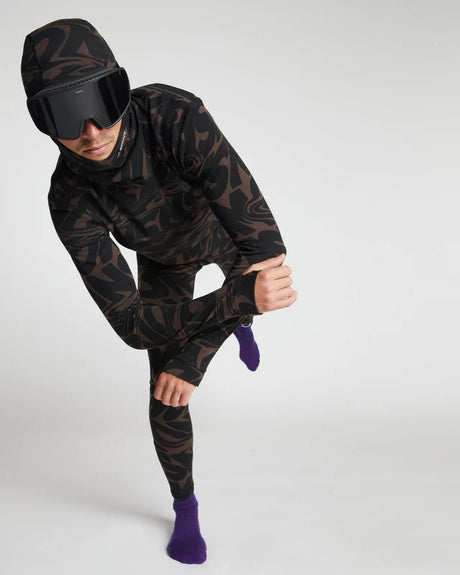 Mons Royale Cascade Merino Base Layer Long Sleeve Skiundertøj Sæt Herre - Signal Lost Cedar -