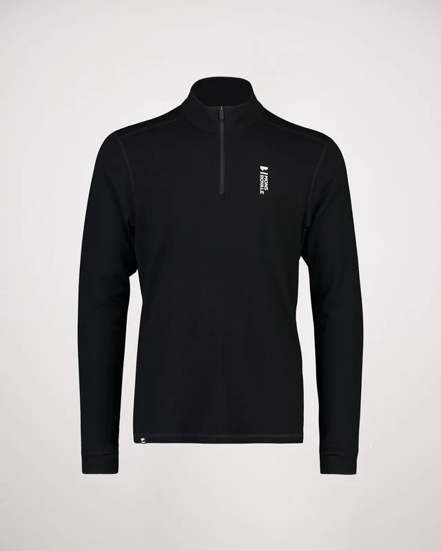 Mons Royale Cascade Merino Base Layer 1/4 Zip Skiundertøj Sæt Herre - Black -