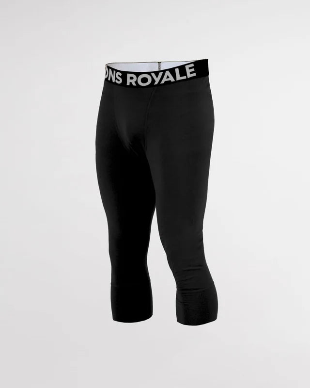 Mons Royale Cascade Merino Base Layer 1/4 Zip Skiundertøj Sæt Herre - Black -