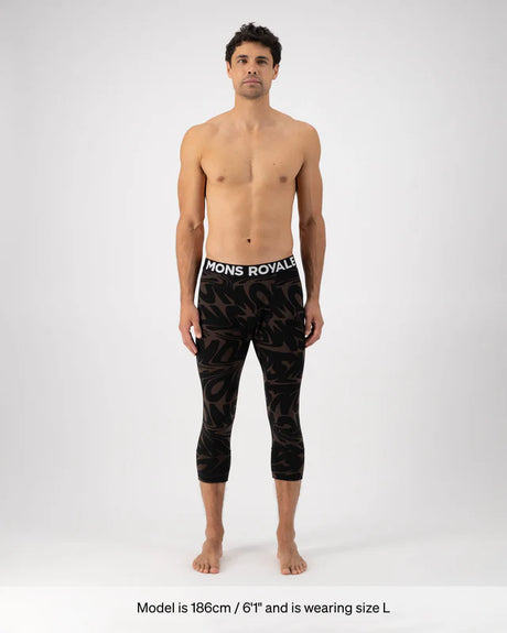 Mons Royale Cascade Merino Base Layer Long Sleeve Skiundertøj Sæt Herre - Signal Lost Cedar -
