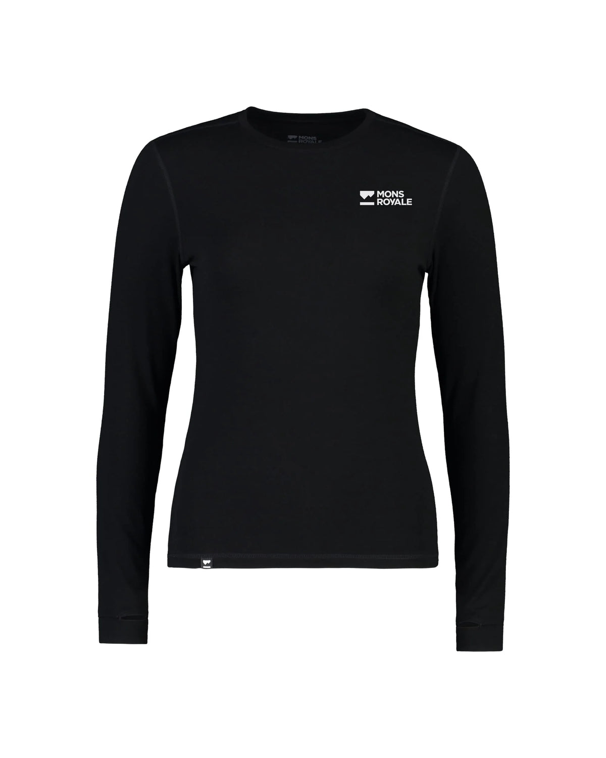 Mons Royale Cascade Merino Base Layer Long Sleeve Skiundertrøje Dame – Black - - 100503-1171-001-201