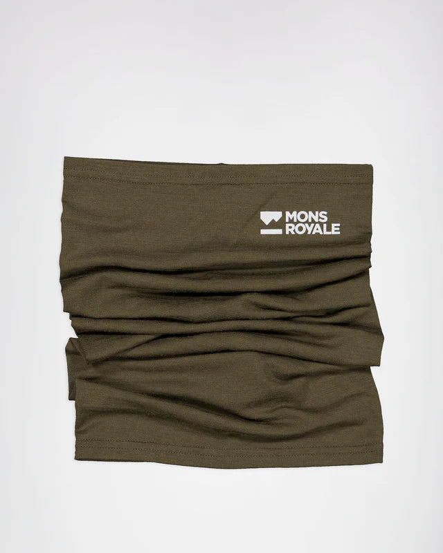 Mons Royale Daily Dose Merino Neckwarmer Halsedisse Dame / Herre - Dark Olive - Dark Olive One-size
