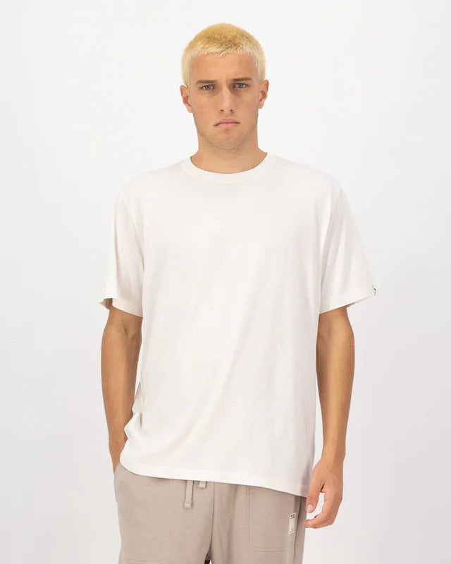 Mons Royale Yonder Merino Organic Cotton T-Shirt Herre - Vintage White