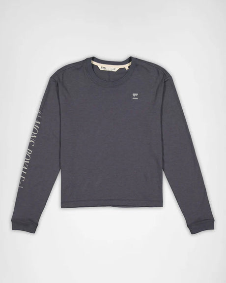 Mons Royale Yonder Merino Organic Cotton Long Sleeve T-Shirt Dame - Vintage Black -