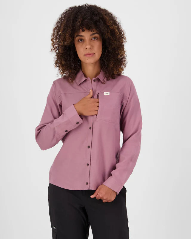 Mons Royale AT Merino Short Sleeve Shirt Langærmet Skjorte Dame - Sierra Pink - Sierra Pink