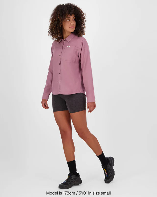 Mons Royale AT Merino Short Sleeve Shirt Langærmet Skjorte Dame - Sierra Pink -