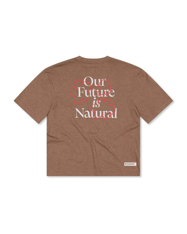 Mons Royale Yonder Merino Organic Cotton T-Shirt Dame - Mocha -