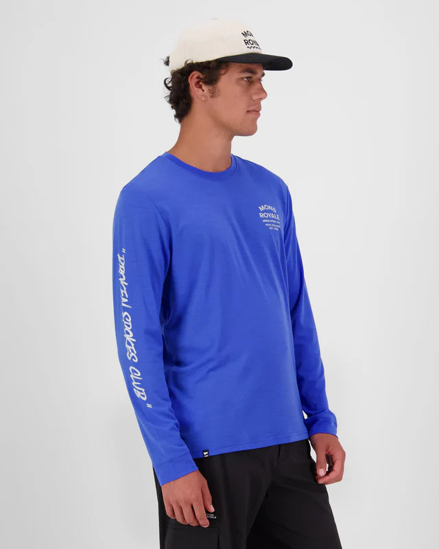 Mons Royale Icon Merino Long Sleeve T-Shirt Herre - Ultramarine - Ultramarine