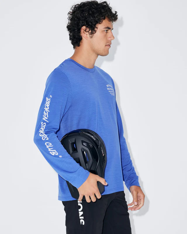 Mons Royale Icon Merino Long Sleeve T-Shirt Herre - Ultramarine -