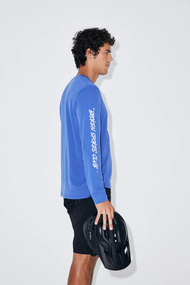 Mons Royale Icon Merino Long Sleeve T-Shirt Herre - Ultramarine -