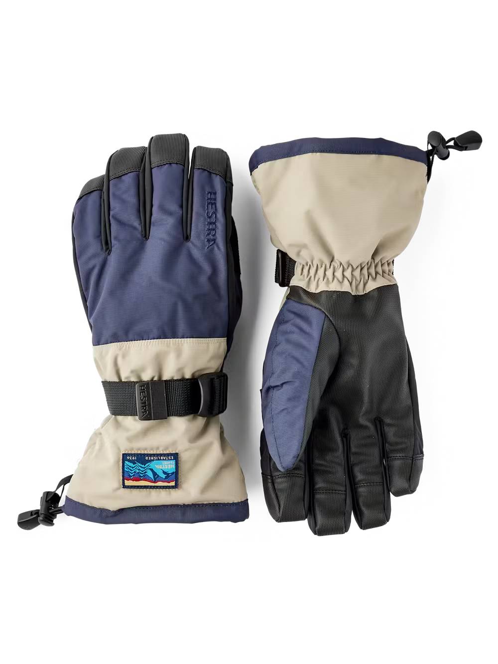 Hestra Gauntlet Sr 5-finger Skihandsker - Dark navy / Beige - Dark navy Beige