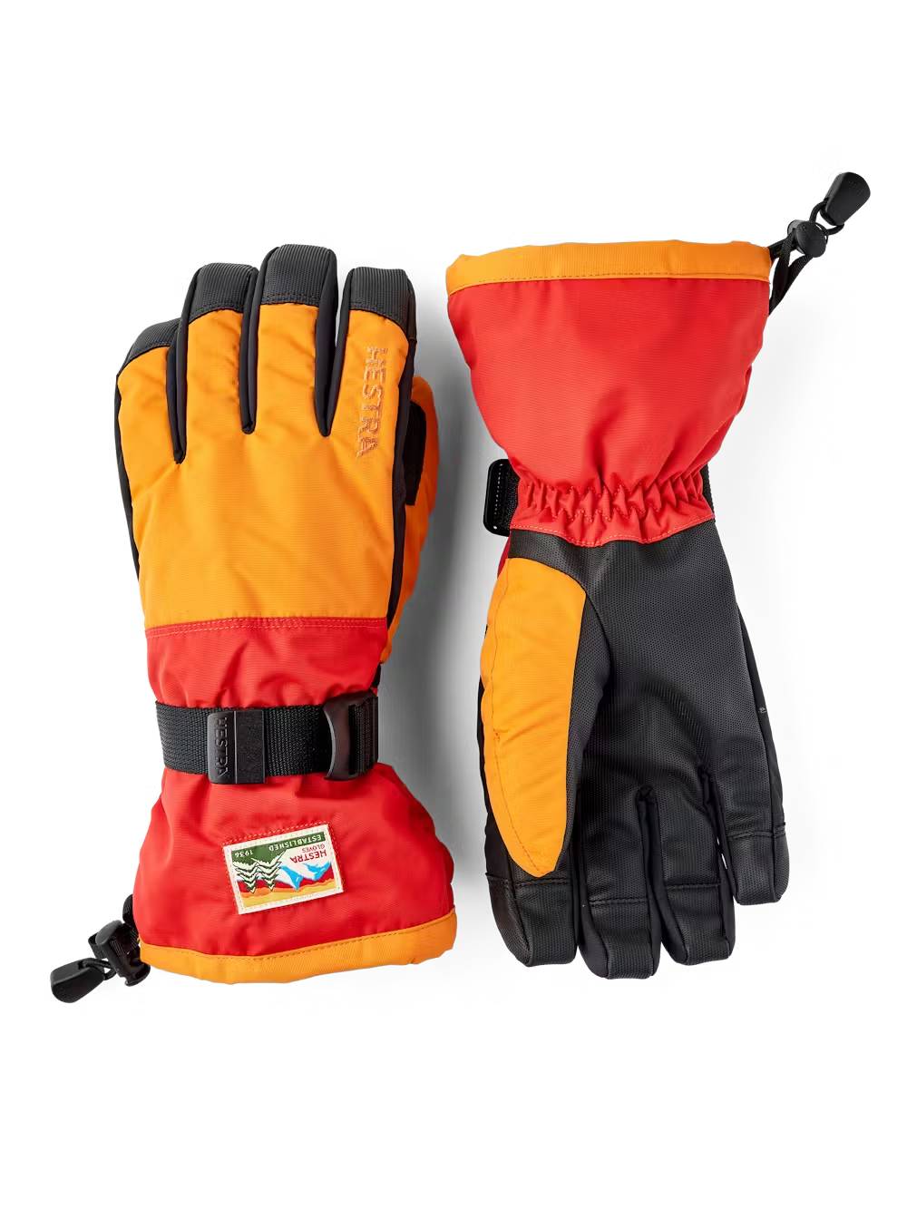 Hestra Gauntlet Sr 5-finger Skihandsker - Orange / Light red - Orange Light red