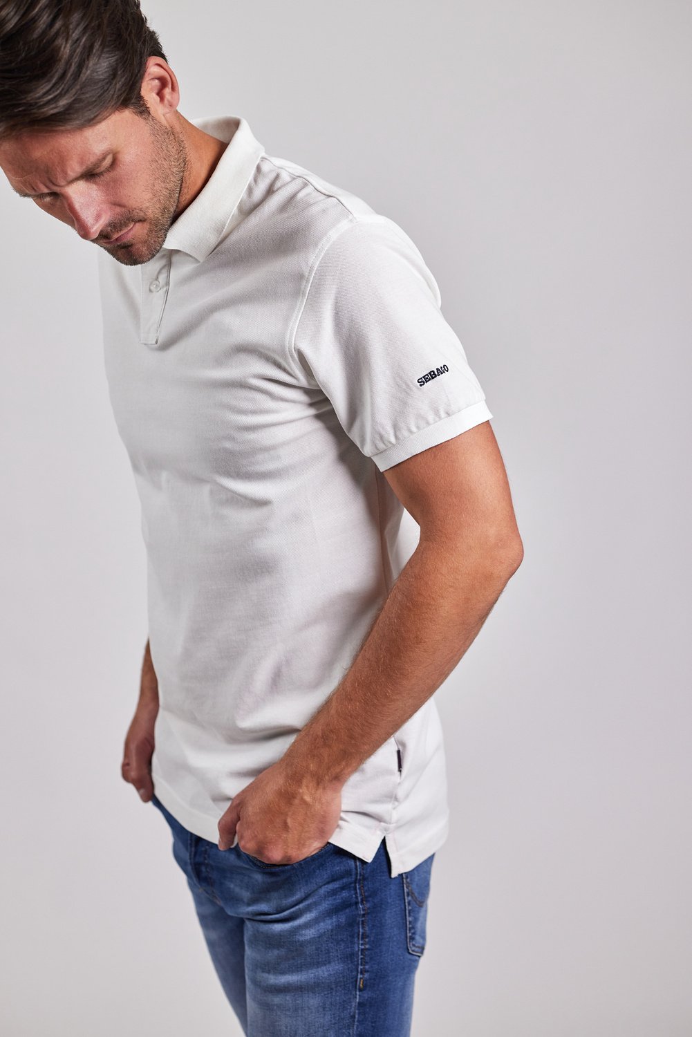 Sebago Philson Polo Pique Polo T-shirt Herre - White -