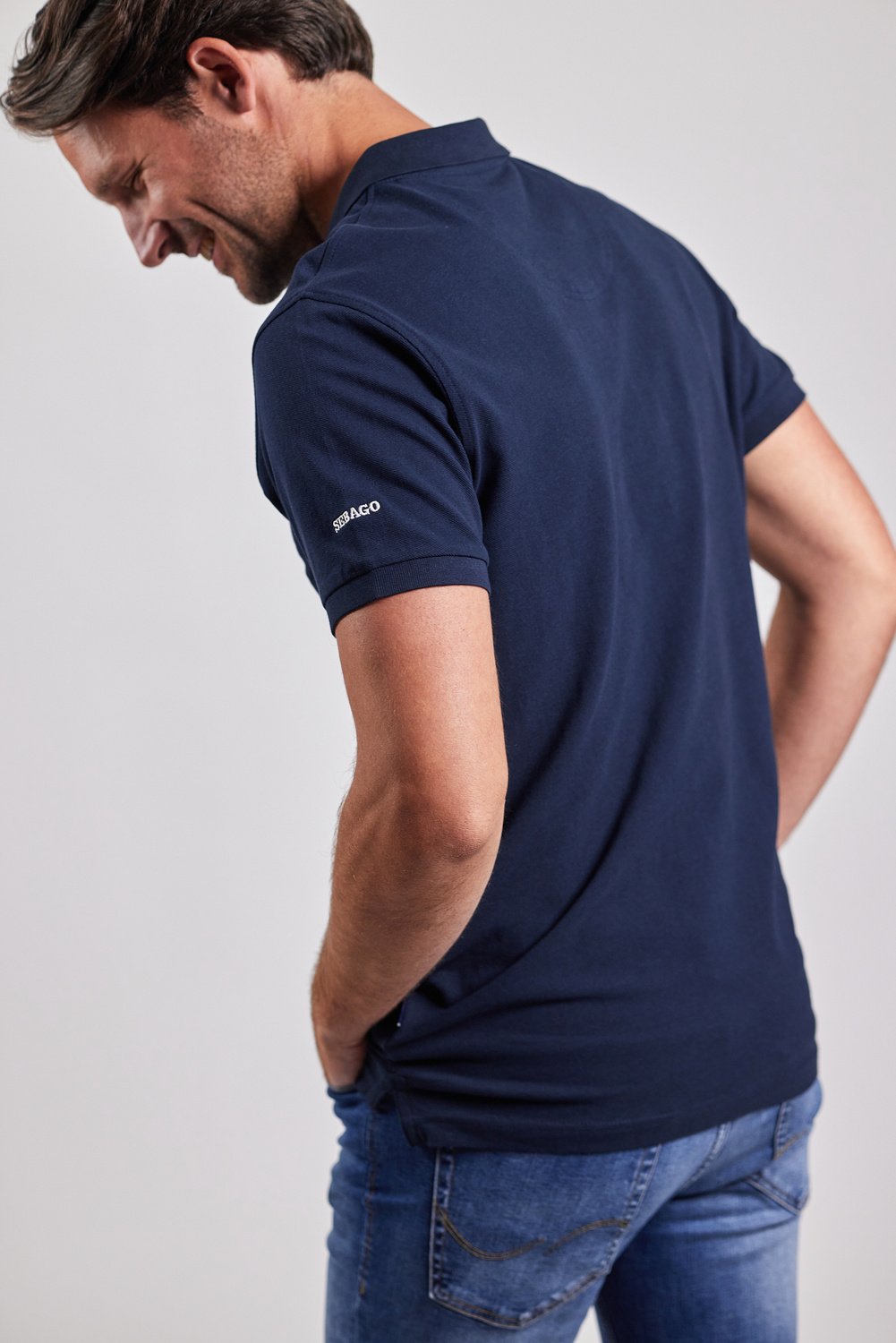 Sebago Philson Polo Pique Polo T-shirt Herre - Navy -
