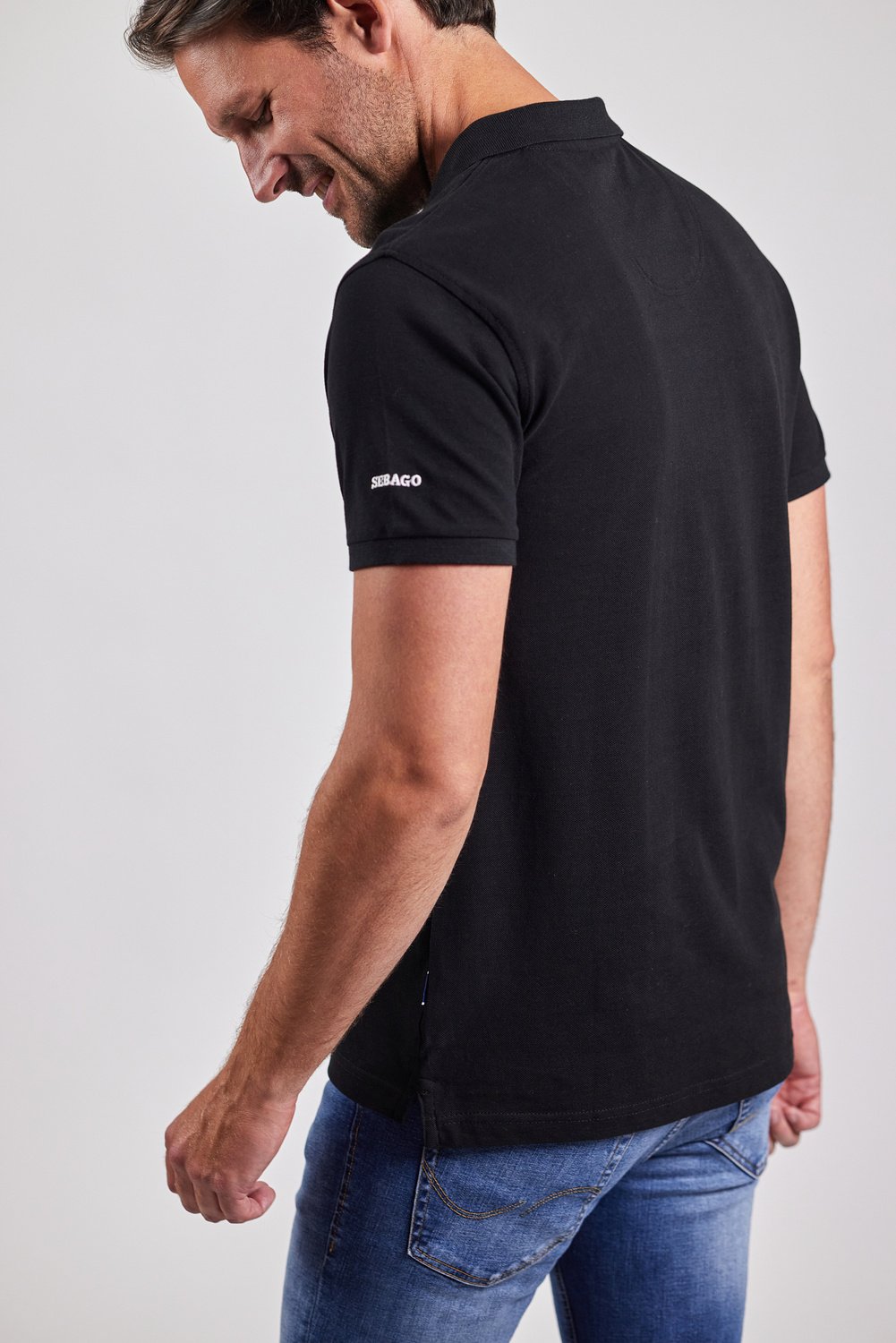 Sebago Philson Polo Pique Polo T-shirt Herre - Black -