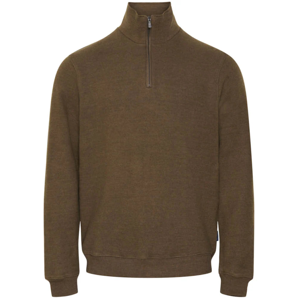 Sea Ranch Cromwell Langærmet Sweater med Lynlås Herre - Coffee Brown - Coffee Brown