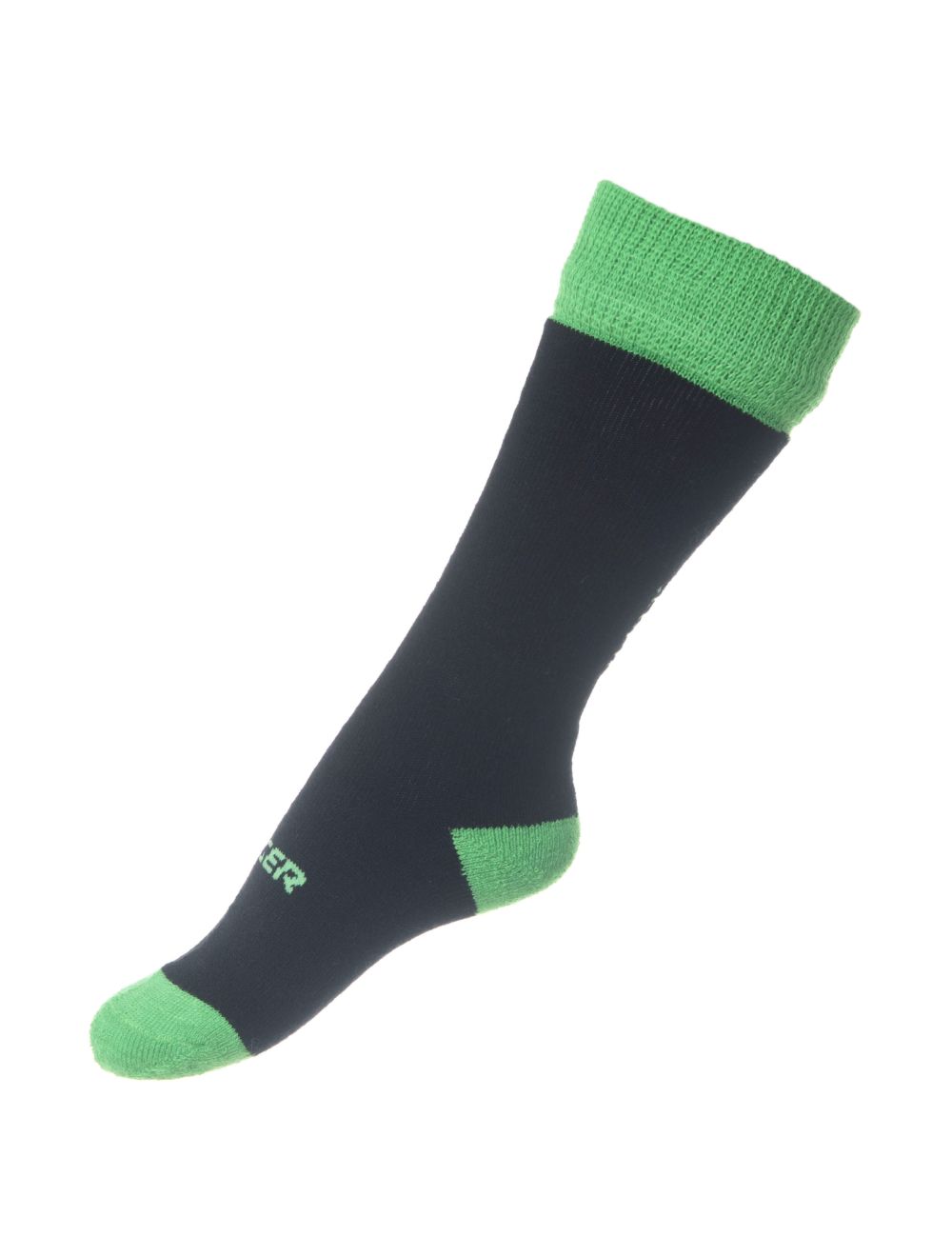 Seger Solid Merino Uld Skistrømper Børn - Black/Green -