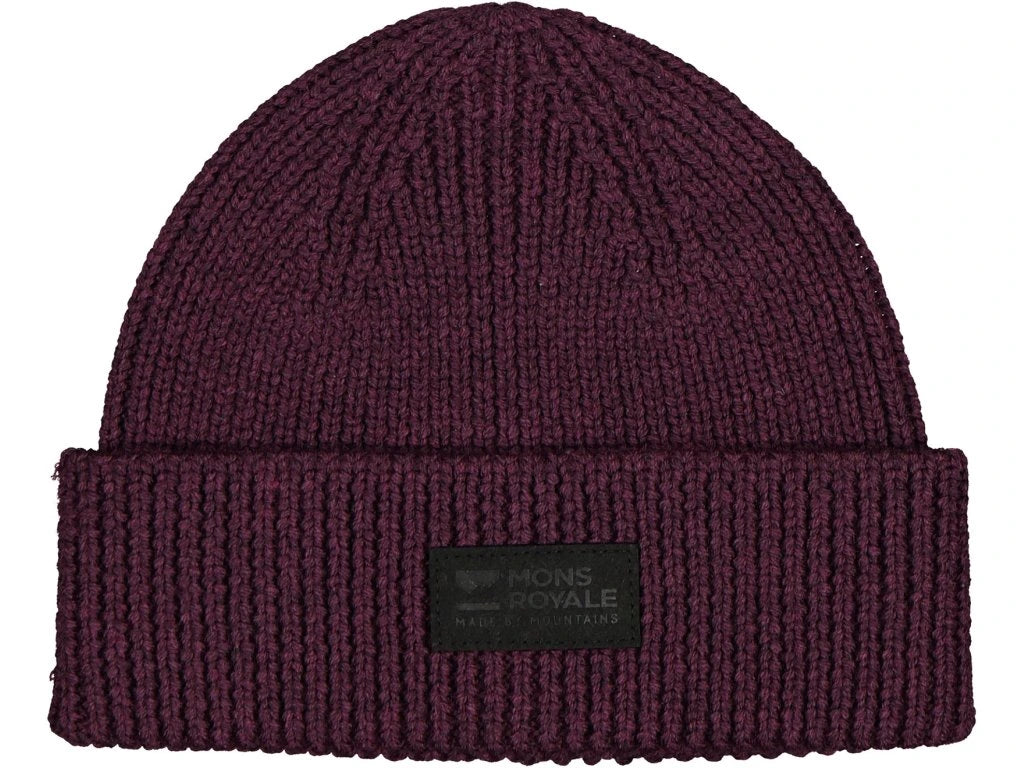 Mons Royale Fishermans Beanie Hue Dame / Herre - Wine Marl One-size
