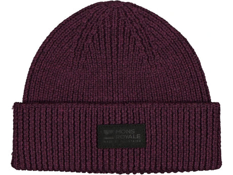 Mons Royale Fishermans Beanie Hue Dame / Herre - Wine Marl One-size