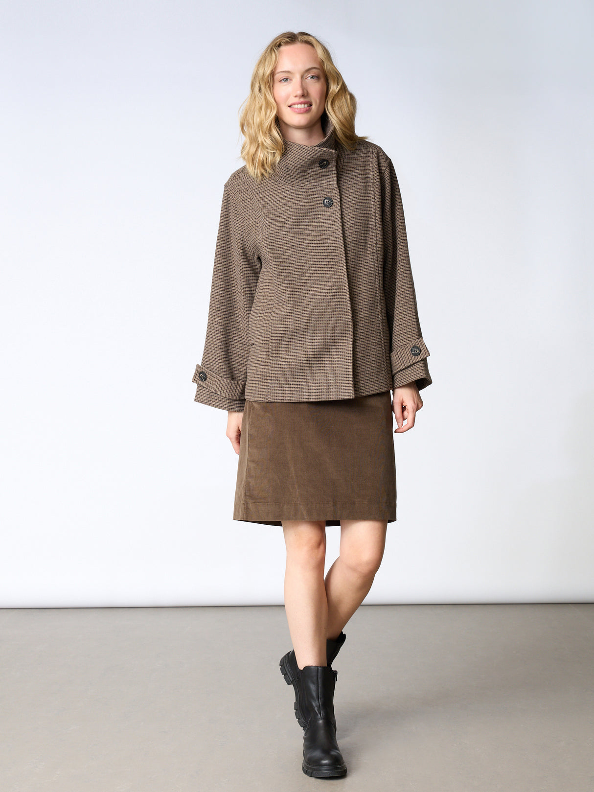 Redgreen Sitta Checked Damejakke - Dark Brown