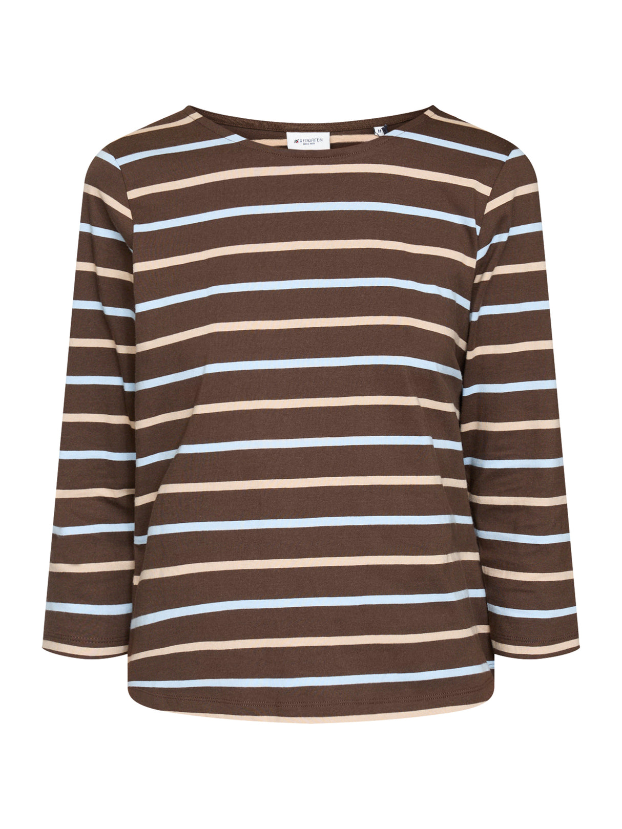 Redgreen Woman Croco T-shirt Dame - Dark Brown Stripe