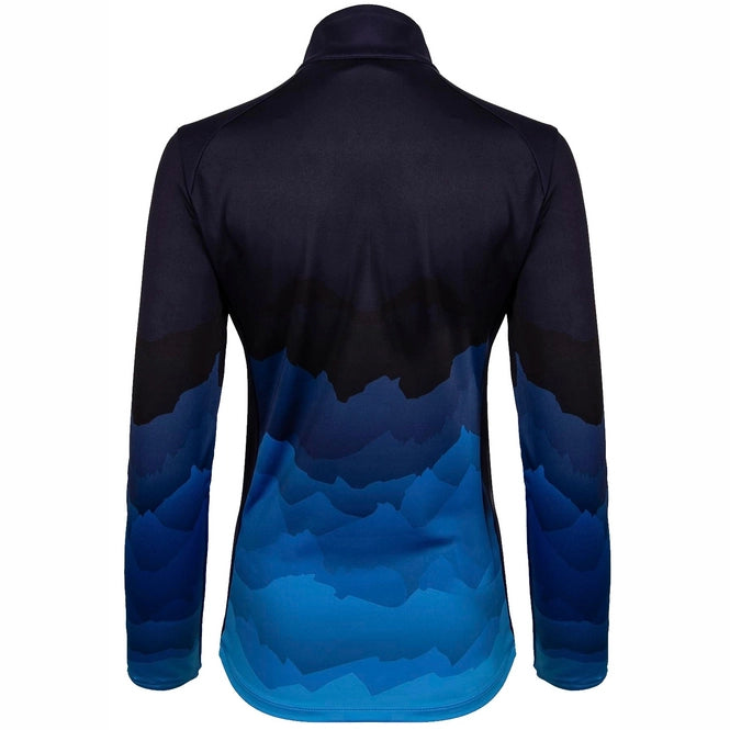 Kjus Women's Motion Print Half-Zip Midlayer Dame - Deep Space/Pacific Blue -