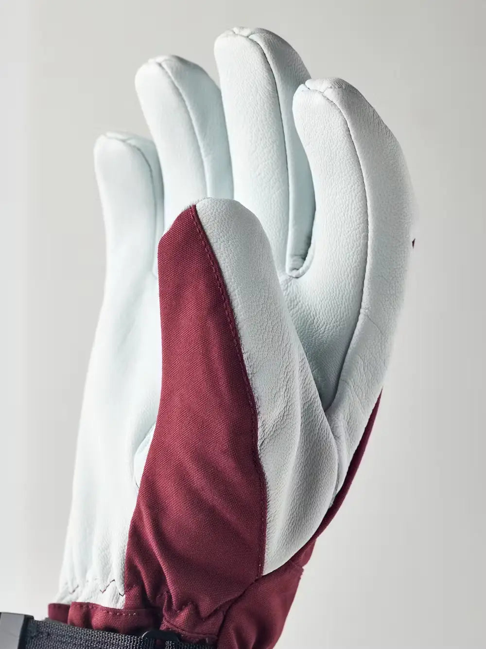 Hestra Army Leather Heli Ski 5-finger Skihandsker Dame / Herre - Bordeaux -