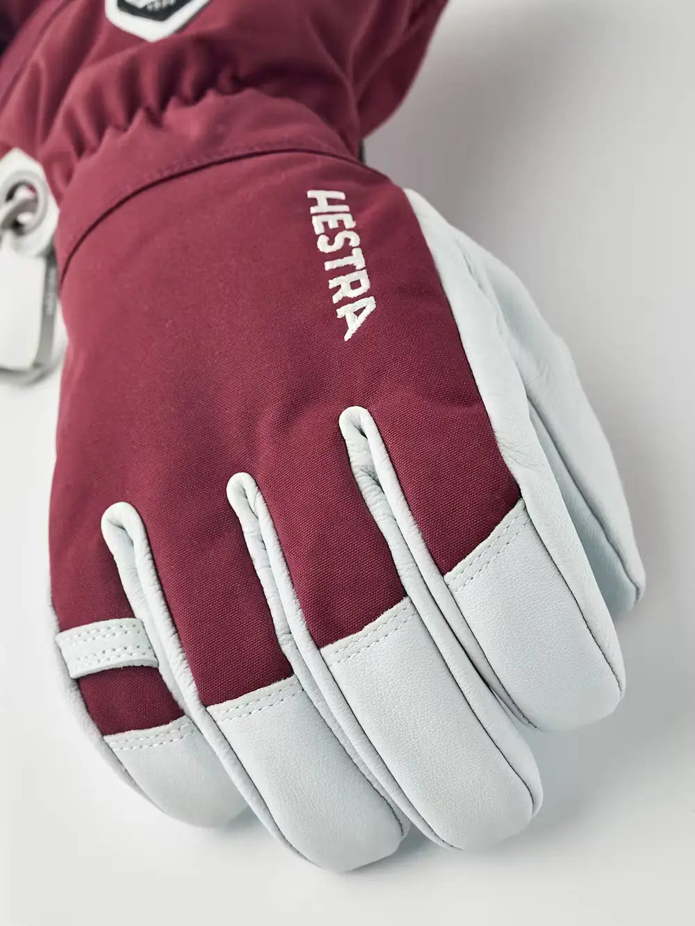 Hestra Army Leather Heli Ski 5-finger Skihandsker Dame / Herre - Bordeaux -