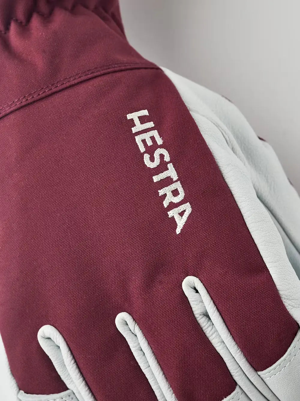 Hestra Army Leather Heli Ski 5-finger Skihandsker Dame / Herre - Bordeaux -