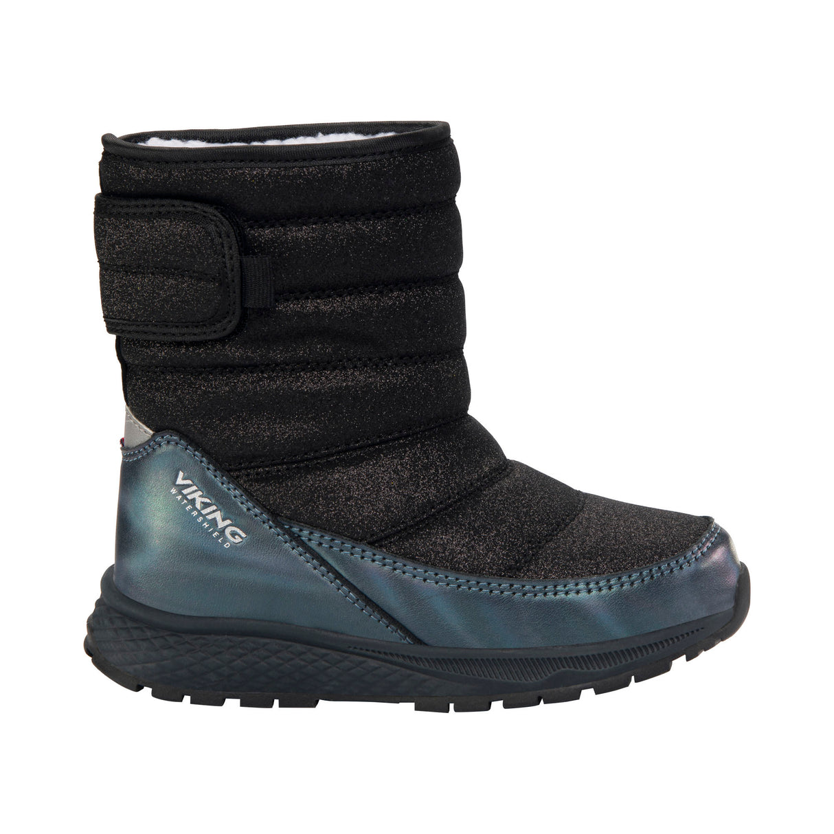 Viking Equip Glitter Warm WP Pull-on Vinterstøvler Børn - Black