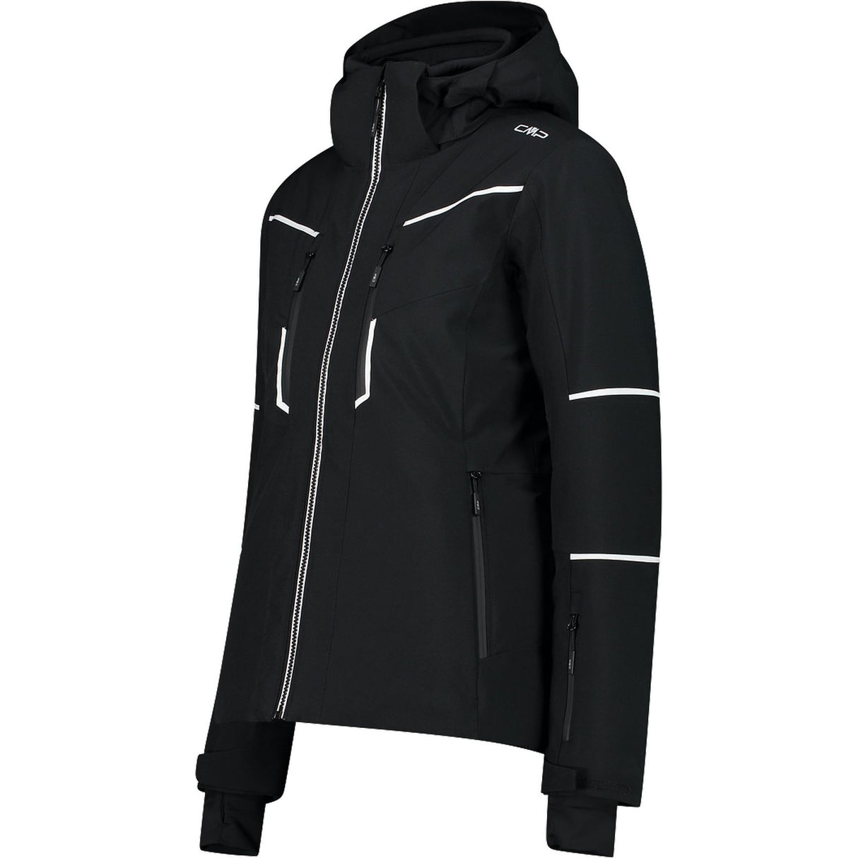 CMP Woman Jacket Zip Hood Skijakke Dame - Black