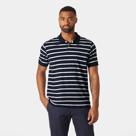 Helly Hansen Men's Newport Polo 2.0 Polo T-shirt Herre - Navy Stripe - Navy Stripe