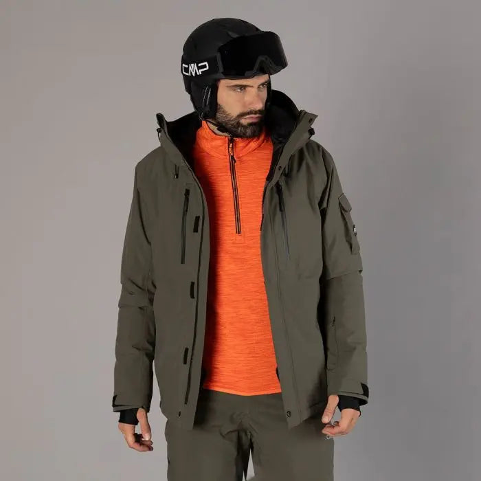 CMP Man Mechanical Stretch Ski Jacket Skijakke Herre - Olive -